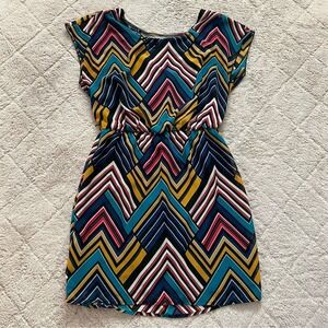 City Triangles Zigzag Y2K Midi Dress Retro Preppy Festival‎ Summer Vacation Sz M
